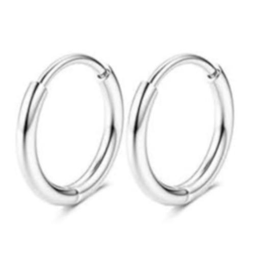 Drperfect 1Pair Flat Back Earrings for Women Surgical Steel Earrings for Sensitive Ears Hoop Stud Cartilage Tragus Piercings