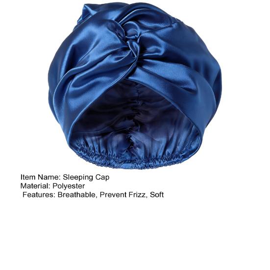 Damen Satin Haarnetz für die Nacht Verstellbar Elastisch Seidenzöpfe Langes Lockiges Haar Wickel Einfarbige Atmungsaktive Haarpflege Nachtmütze