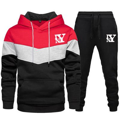 I Heart New York bedruckter Kapuzenanzug für Herren, Frühling und Herbst, Spleißen von Hoodies und Jogginghosen, Outdoor-Kapuzenpullover, Trainingsanzüge