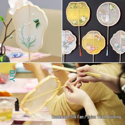 Chinese Style Silk Fan DIY Kit: Handmade Fan Frame & Ribs for Parent-Child Dragon Boat Festival Activity Gift