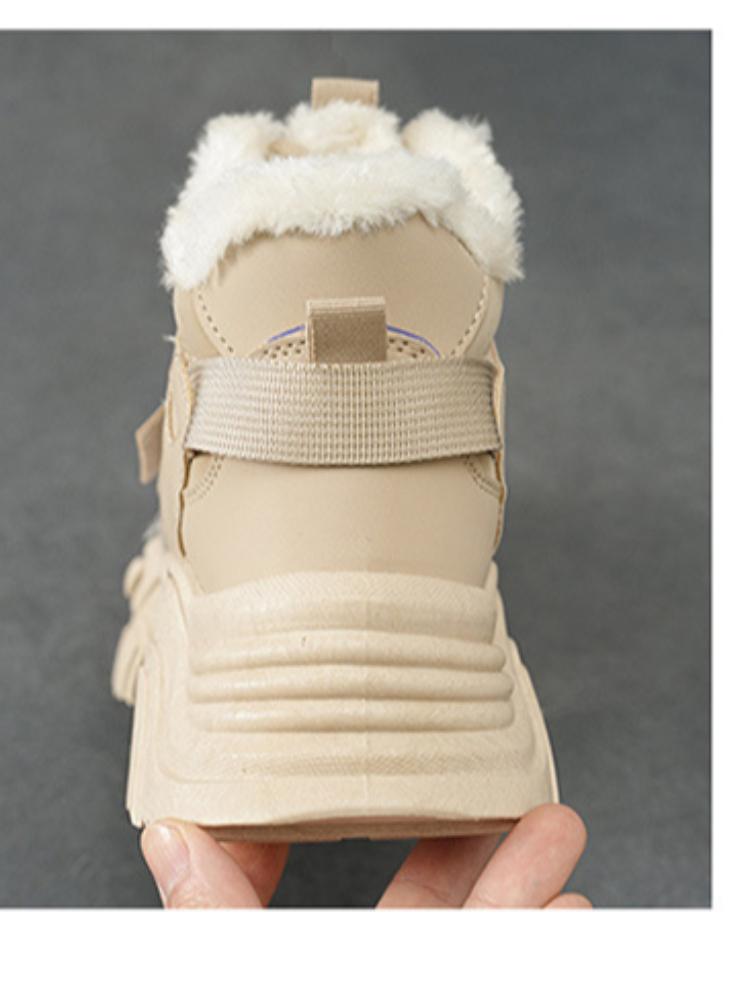 High Top Shoes for Women In Autumn and Winter, Cotton Shoes for Sports and Leisure, with Plush Snow Shoes for Women