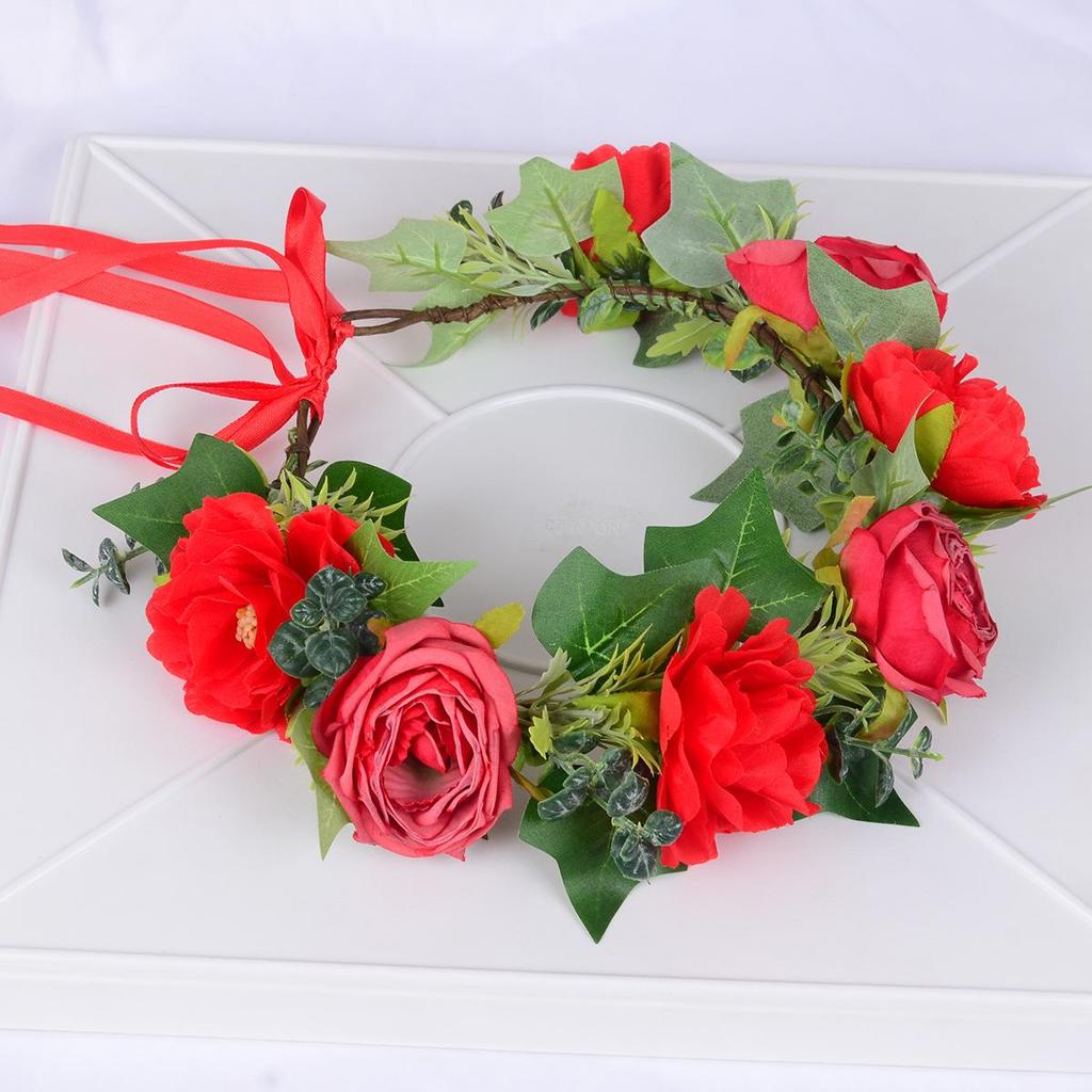 Europäischer & Amerikanischer Blumengirlande Kopfschmuck: Handgefertigtes Blumen-Stirnband im Wald-Stil für Damen - Perfekt für Weihnachten