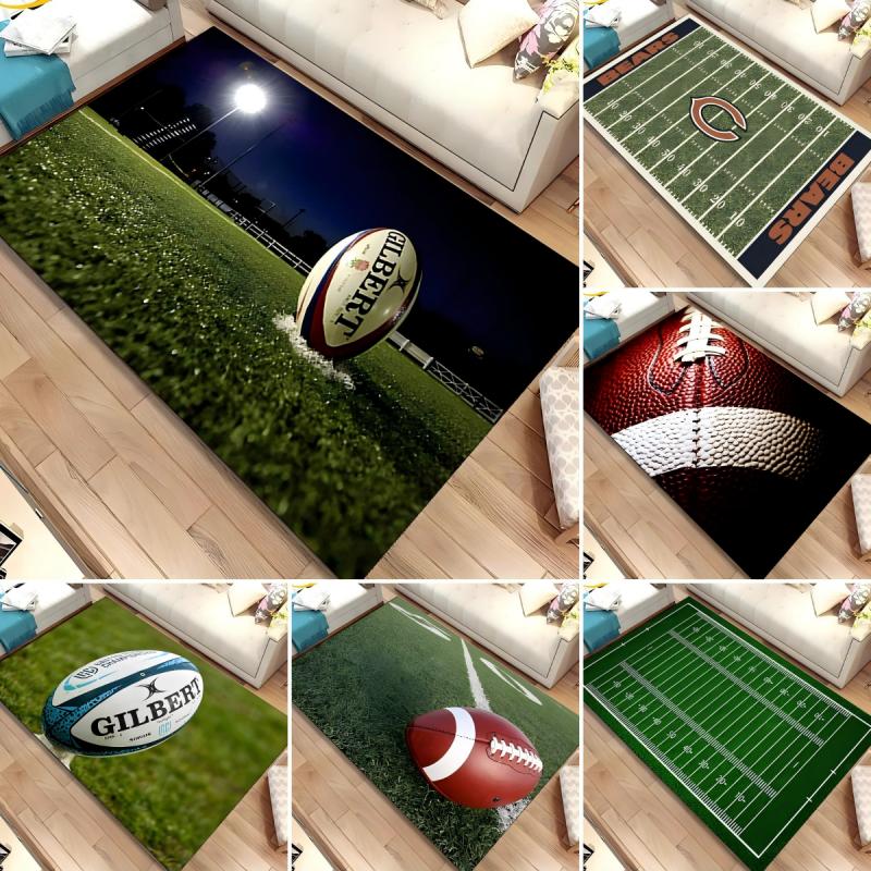 American Football Field Carpet Non-slip Resistant Rug Machine Washable Waterproof Mat Living Room Outdoor Garden Yard Decor Rugs