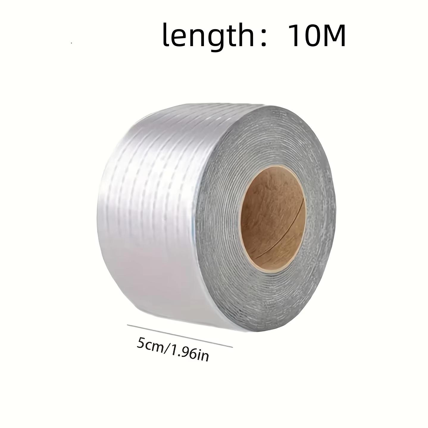 

1 Roll Waterproof Tape, High Temperature Resistance Aluminum Foil Thicken Butyl Tape, Wall Pool Roof Crack Duct Repair Sealed Se срібний