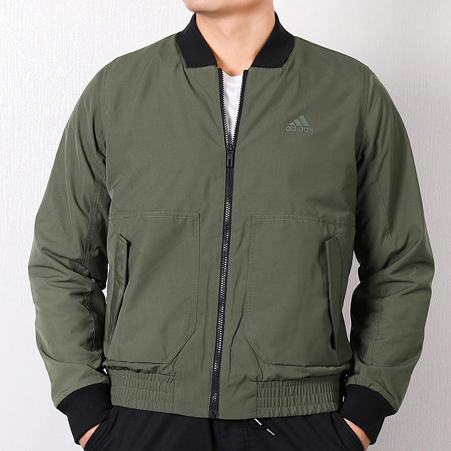 adidas EI JKT FL BOMB Jacket Men's Light Gray Green DT2487