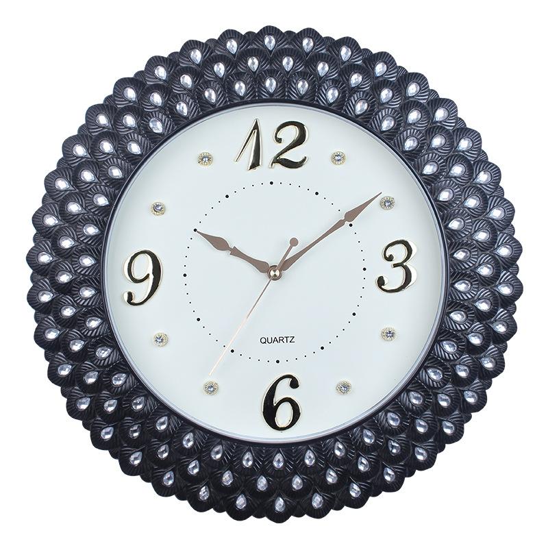 

Peacock 46cm Wall Clock Home Decoration Living Room Creative Table Hanging Wall Modern Silent Clock Entrance Personalized Quartz Clock 46CM Black
