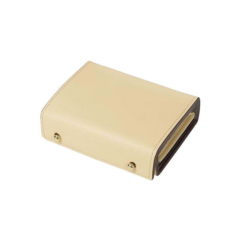 

[Alivern] wallet ladies bifold compact genuine leather Bellows box type coin purse Lots of card slots small mini wallet large capacity Box-shaped left
