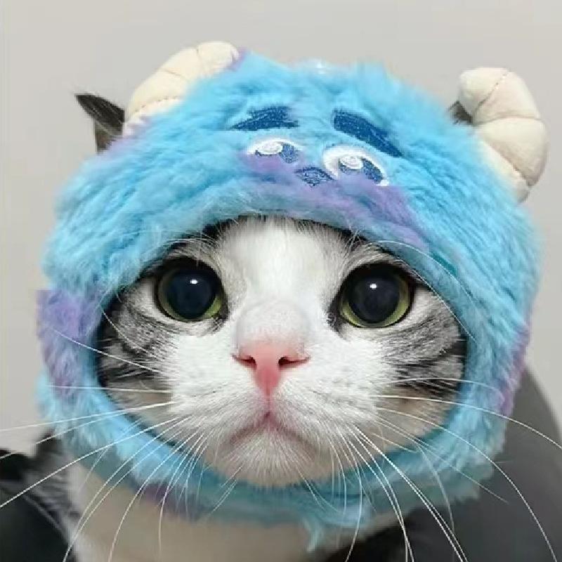 

Polyester Same Cartoon Cute Plush Pet Cat Hat Headband Celebrity Doll Headband Embroidered One Size Neck Circumference 19-34 4XL