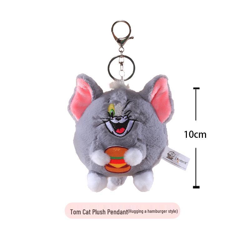 Tom and Jerry Cat & Mouse Plush Toys: Keychain Charms & Pendant Gift for Kids
