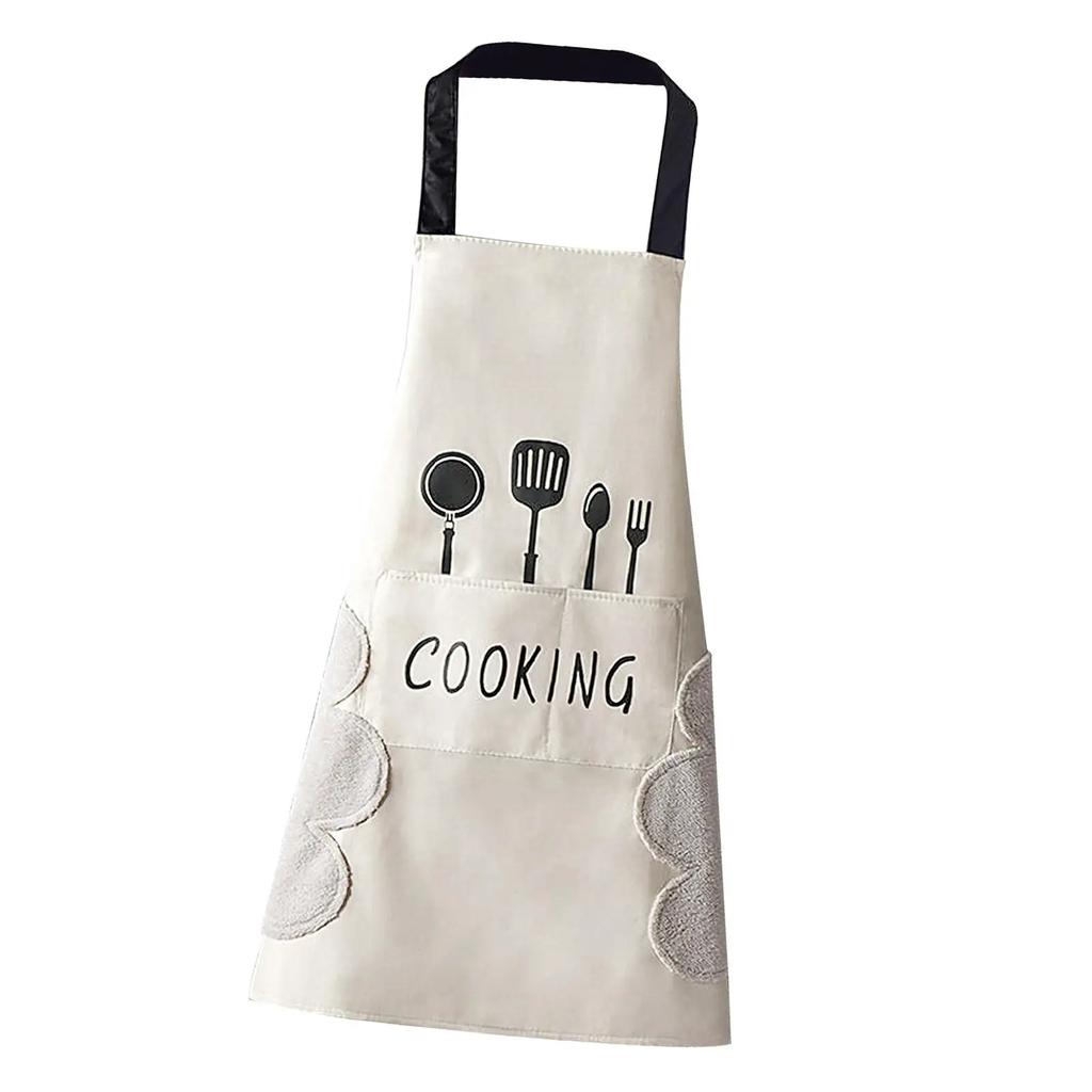 Waterproof Apron Cooking Apron Adjustable Bib Oil-Proof with Pockets Chef Apron for Grilling Baking Husband Wife Gifts Dad Gifts