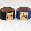 European & American Fashion PU Leather Wide Band Rotating Buckle Bracelet
