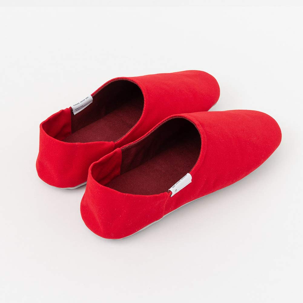 Babouche Canvas Medium Cardinal Red HOME Shoes, (23-25cm), [ABE SHOES]