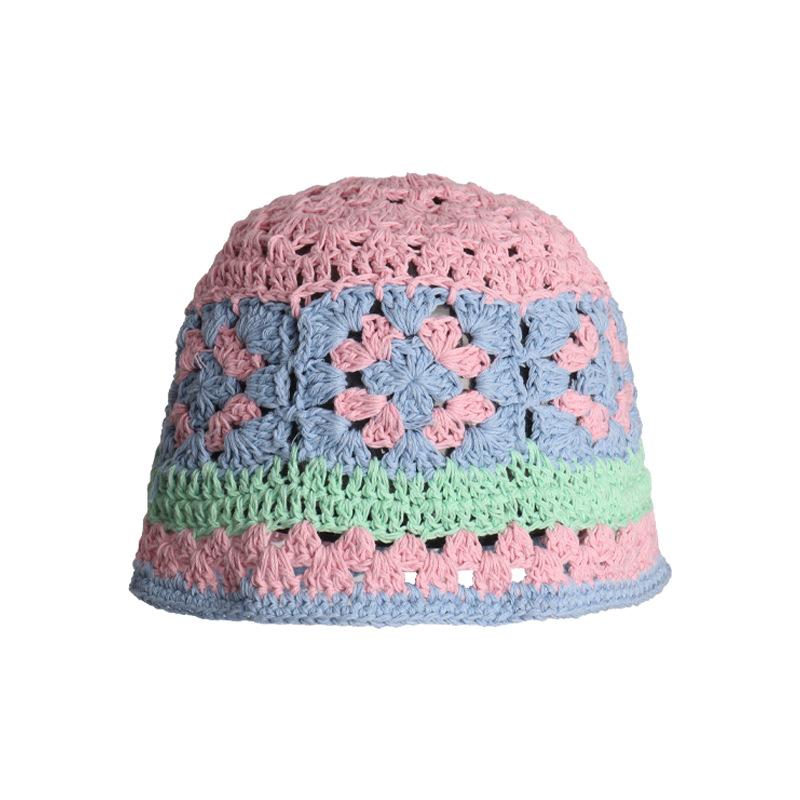 

Versatile Hat Style Sweet Gradient Hollow Knit Fishermans Hatsbeanie рожевий