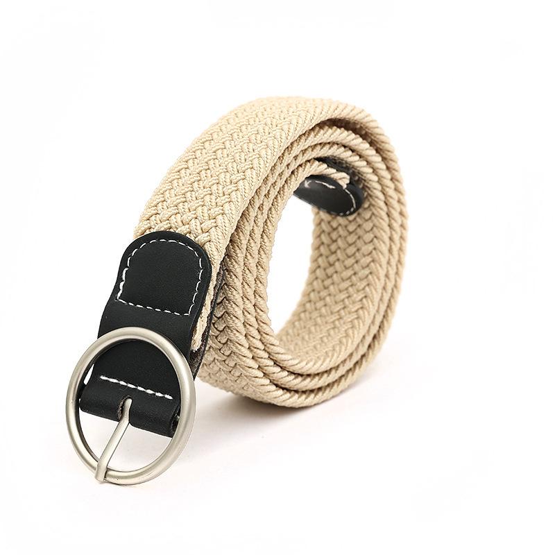 Elastic Braided Belt for Young Female Student Military Training Pants Casual Belt Belt Belt Men Canvas Belt Men