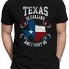 Papayana Texas Is Calling Unisexs Fun T Shirt Regular Fit S To 4xl Vintage Washed Breathable Streetwear Unisex Stretched Casual