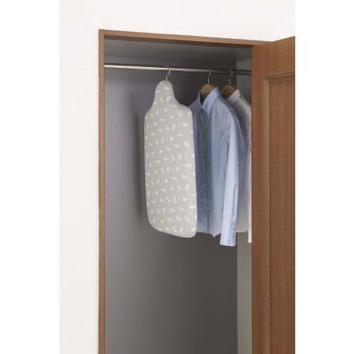 Yamazaki Lightweight Human-Shaped Ironing Board with Hook, Neko Press, Gray, Approx. 69 x 37 x 20 cm, Steel Mesh Construction, Hangs in Closet, Produc