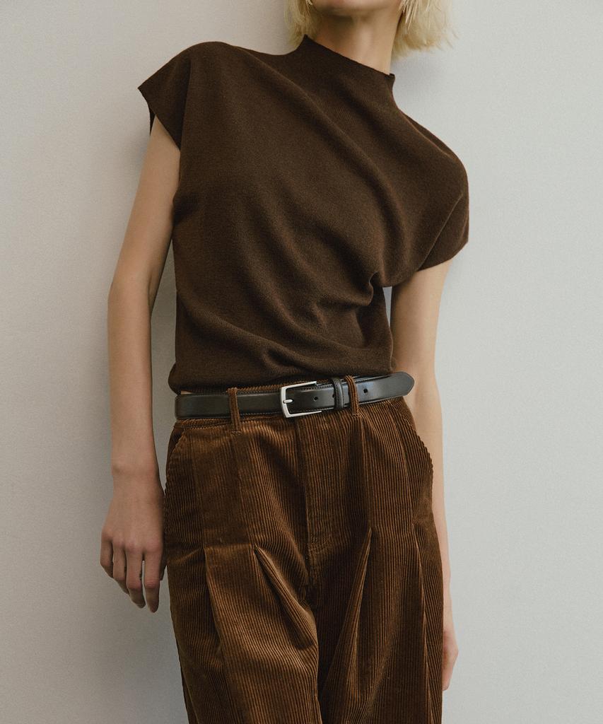 LEFTSEOUL Cow Leather Square Belt [Black]
