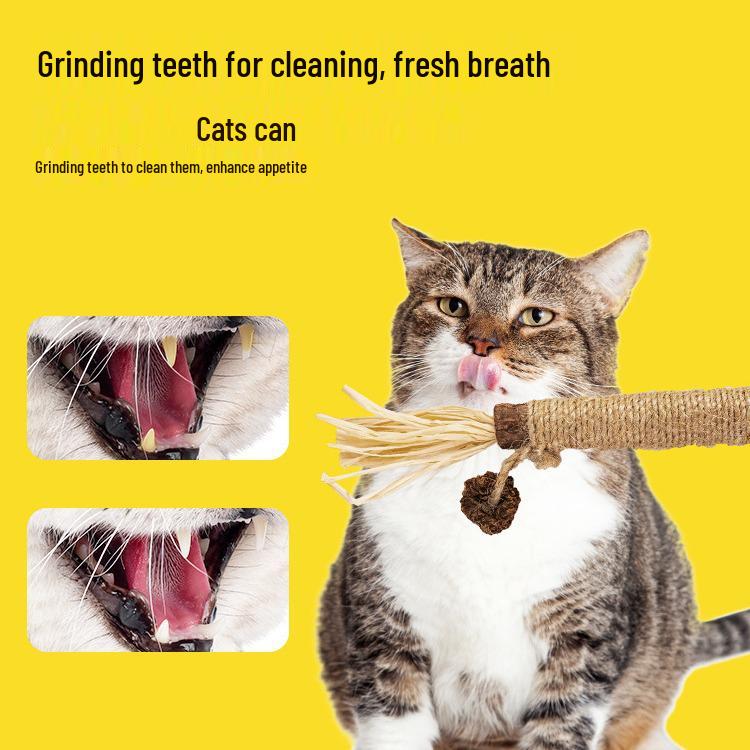 Matatabi Catnip Chew Stick Teaser Wand - Bite-Resistant Self-Play Toy for Kitten Teething & Boredom Relief