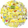 50 Little Yellow Duck Lemon Pizza Decorative Stickers Pp Material Waterproof Stickers Diy Water Cup Skateboard Refrigerator Pack
