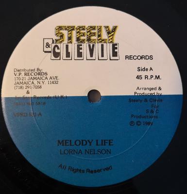 12inch Record LORNA NELSON, STEELY & CLEVIE - Melody Life VPRD531 Steely & Clevie 1989 Jamaica Reggae, Ska & Dub Used