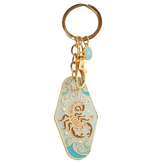 Zodiac Constellation Keychain Bag Bohemian Style Hotel Retro Motel Car