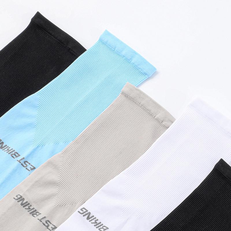 Arm Sleeves Running Fishing Sunscreen Sleeve Summer Cool Quick Dry Breathable Solid Color Ice Silk Cycling Equipment Black