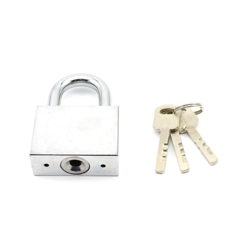 Beugel Hangslot met Pantserijzeren Padlock met Vierkante Sleutel Chroomafwerking 50mm Afmeting en Rondrand Behuizing Diefstalbeveiliging