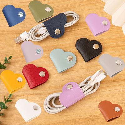 Headphone Cable Data Cable Power Cable Leather Heart  Shaped Cable Organizer