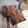 Emvency Set of 2 Aztec Throw Pillow Cover 18x18 Inches Decorative Pillowcase Navajo Orange Red Grey Tribal Decor Rectangle Pillow Cover with Hidden