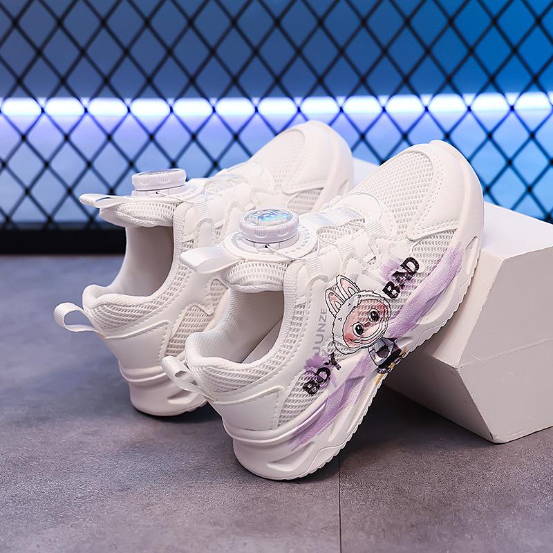 Dívčí boty Labub malé bílé boty 2025 nové podzimní síťované prodyšné dětské sportovní boty s měkkou podrážkou dívčí trendy