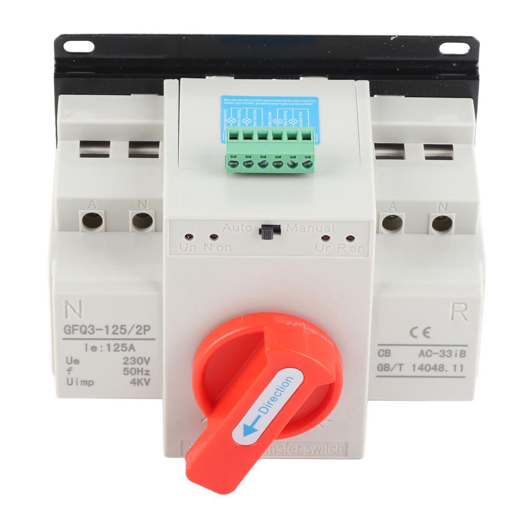 AC230V 125A Mini Dual Power Automatic Transfer Switch ATS 2P Generator Transfer Changeover Switch