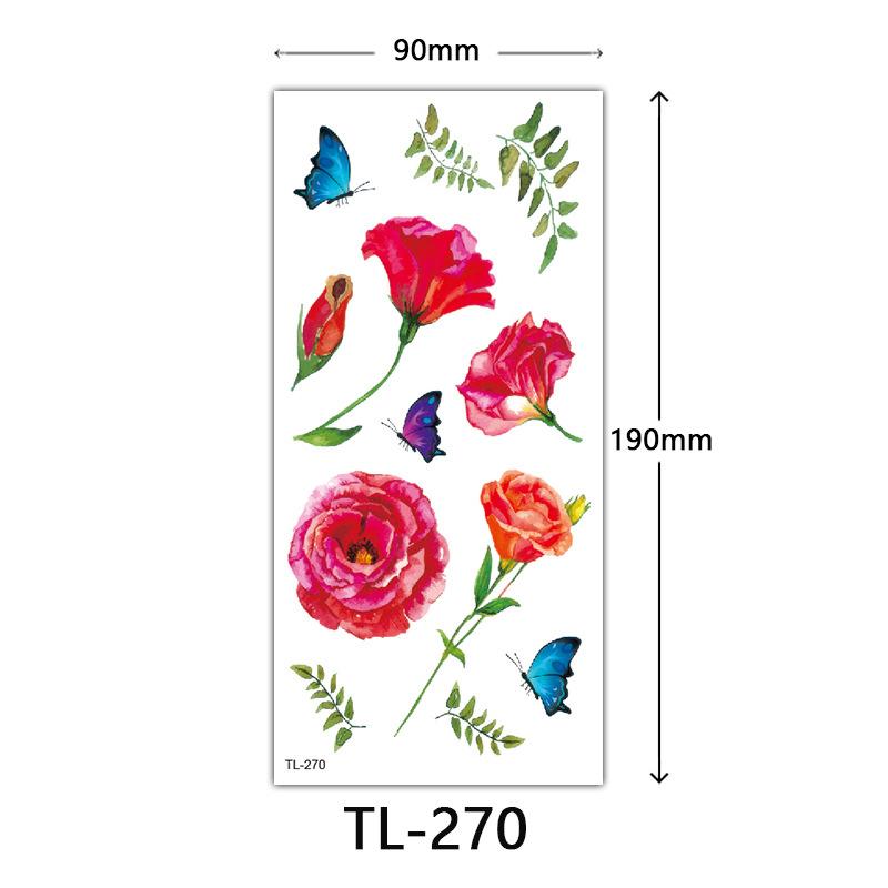 Flower Tattoo Stickers, Color Sketch Tattoo Stickers, English Letters, Wedding Photography Tattoo