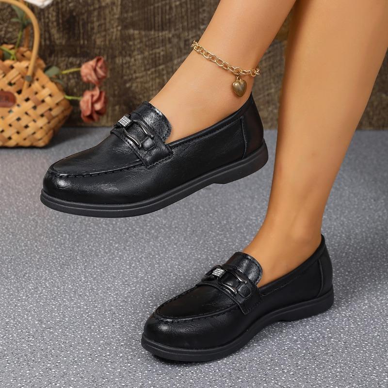 

Обувь больших размеров, На толстой подошве, На толстом каблуке, Новые ретро женские лоферы на одну ногу 36 чёрный