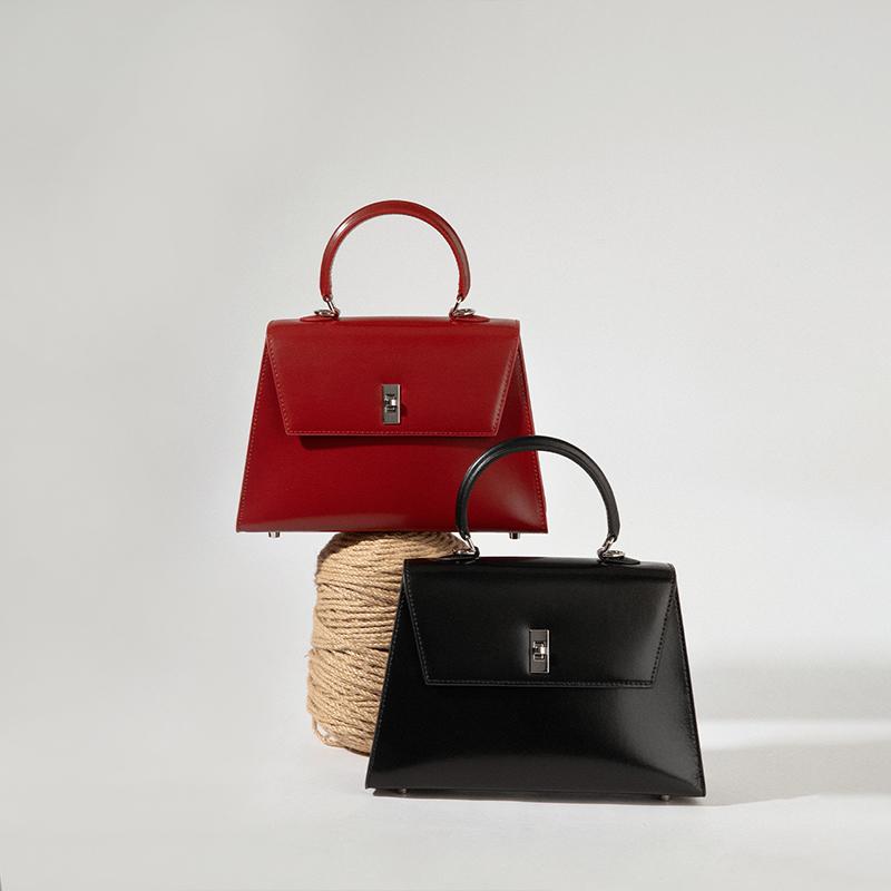 VENOF  Red Wedding-Themed Genuine Leather Handbag: Crossbody, Single-Shoulder & Top-Handle, Premium & Unique Style