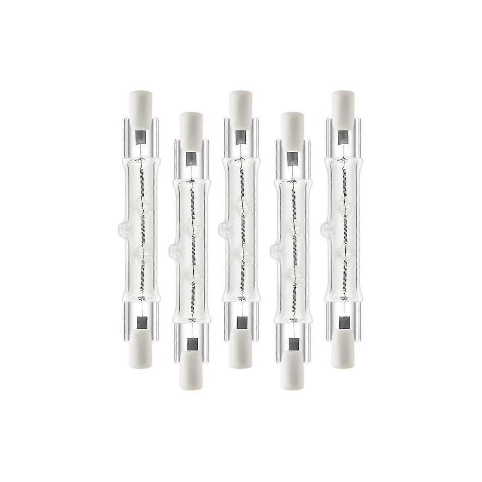 5 Pack R7S 118mm 300W 230V, R7S Halogen Linear Light Bulb, Dimmable Halogen Lamp Compatible Construct