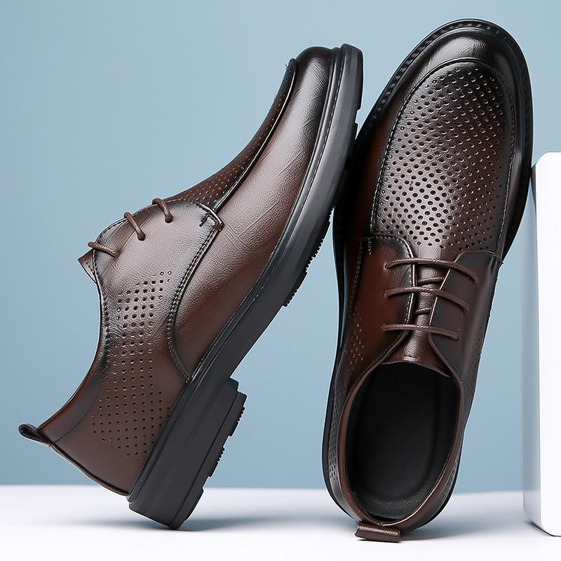 Fashion Fashion Hollow Thick Soled Men's Loafers Spring Autumn Designer New British Style Male Dress Shoes Casual Man Leather Shoes