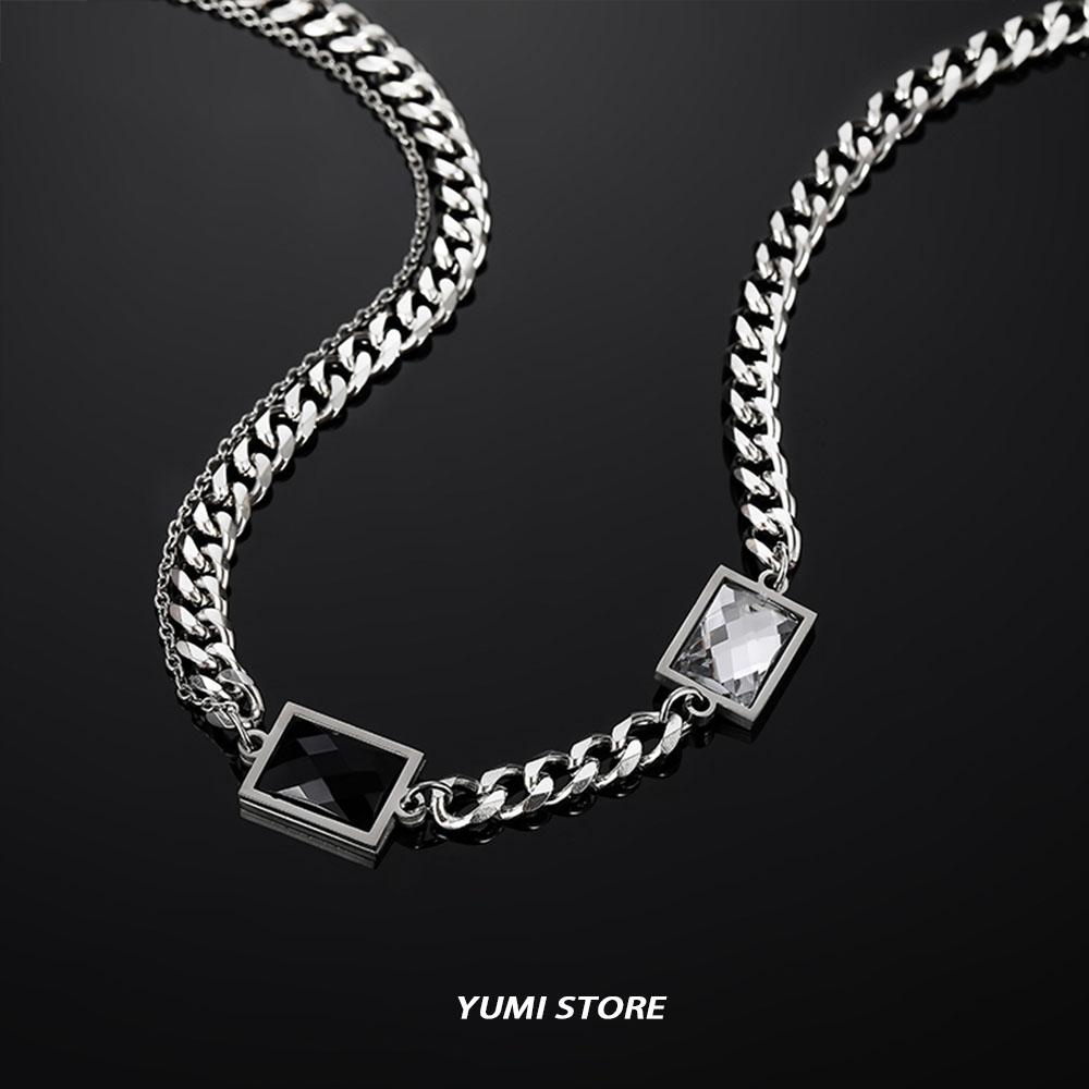 2024 Titanium Steel Square Necklace For Women Men Neutral Punk Collar NK Chain Choker  Korean Fashion Kpop Accessories
