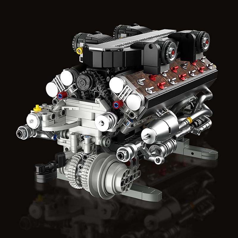 Nový 1400+ ks Motorizovaný simulační model motoru V12 Stavebnice MOC Technické stavebnice Hračky Svátky Dárky pro Děti Dospělé Chlapce