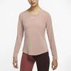 Nike Dri-FIT One Luxe Performance Pullover Crew Neck Long Sleeve T-Shirt Women Tops Rose Retro-Gray DD0621-609
