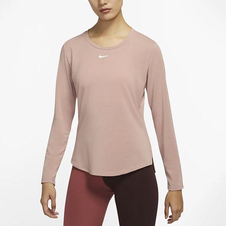 Nike Dri-FIT One Luxe Performance Pullover Crew Neck Long Sleeve T-Shirt Women Tops Rose Retro-Gray DD0621-609