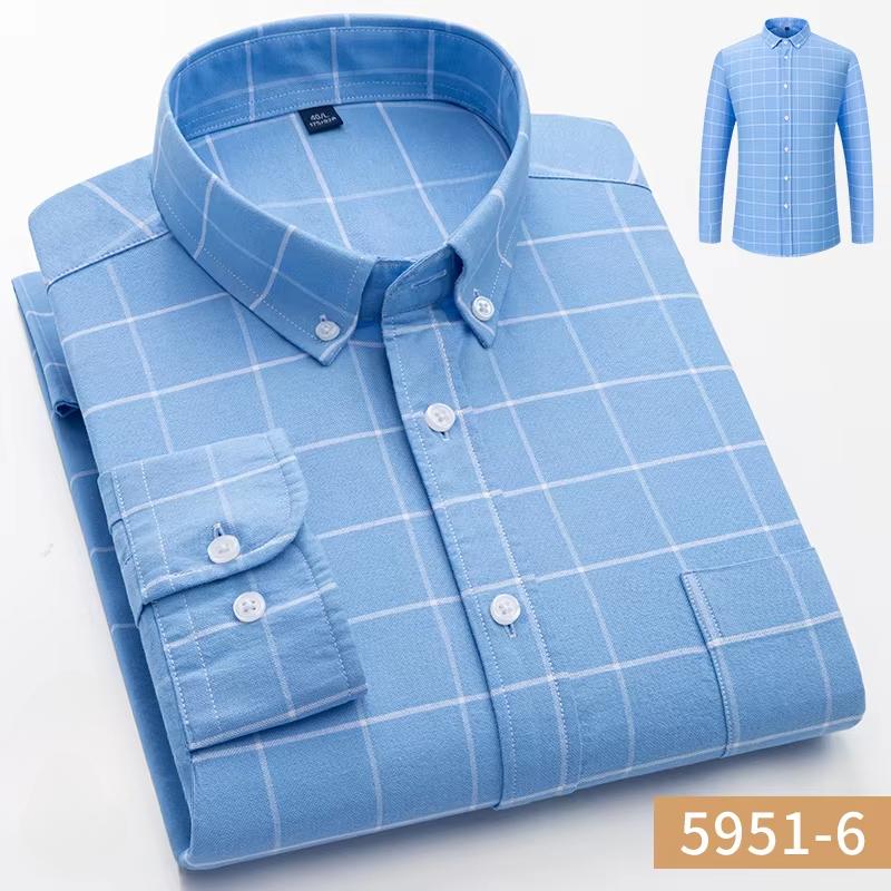 100% Baumwolle Oxford Langarmhemden für Herren Langarm Slim Fit Formell Unifarben Hemd Freizeit Elegant Karierte Oberteile Schwarze Kleidung