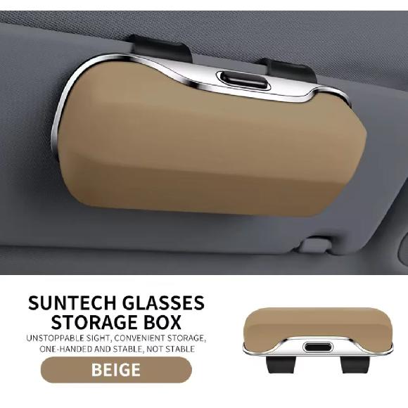 Press Switch Car Glasses Box Shock-proof Stable Car Sunglasses Holder Lossless Installation Expansion Space Eyeglass Case 18.5cmx6.5cm
