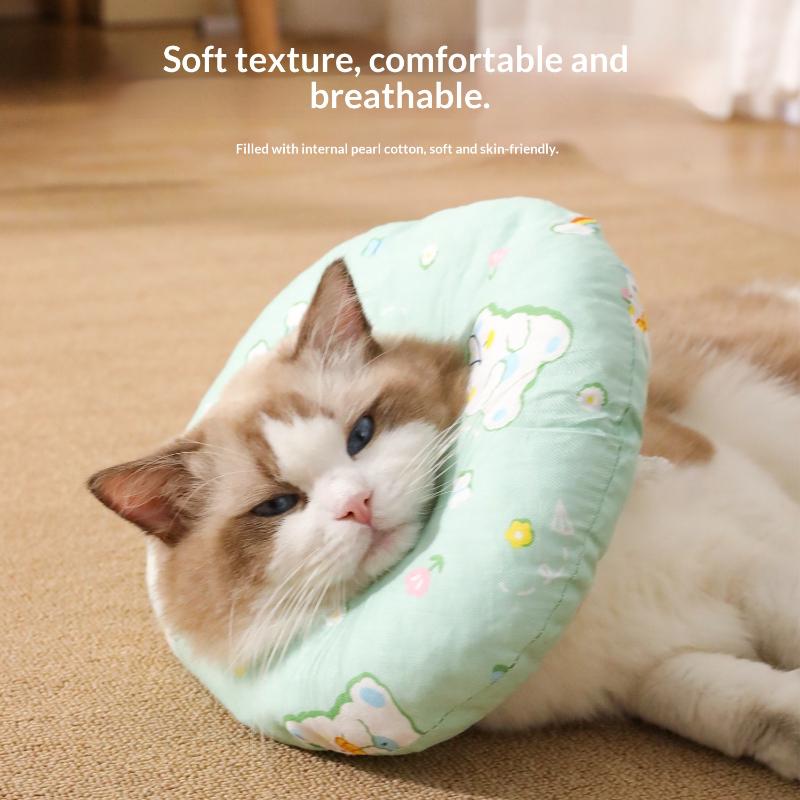 Sweet Donuts Cat Round Pillow Collar Pet Dog Neck Cone Recovery Collar For Anti-Bite Lick Surgery Cat Accessories Pet Collars