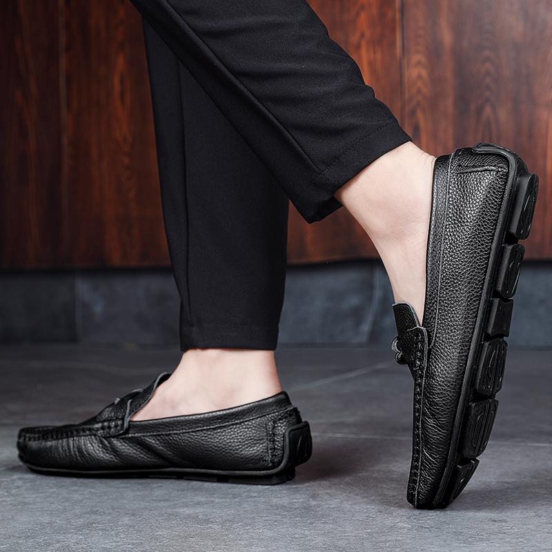 Men Loafers Shoes Summer Soft Genuine Leather Business Casual Shoes Men Moccasins Light Breathable Slip On Luxury Driving Shoes