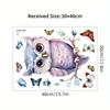 Cartoon Cute Owl Colored Butterfly Branches Animal Window Stickers for Bedroom Decor Living Room Nursery Decoration Wall Decals