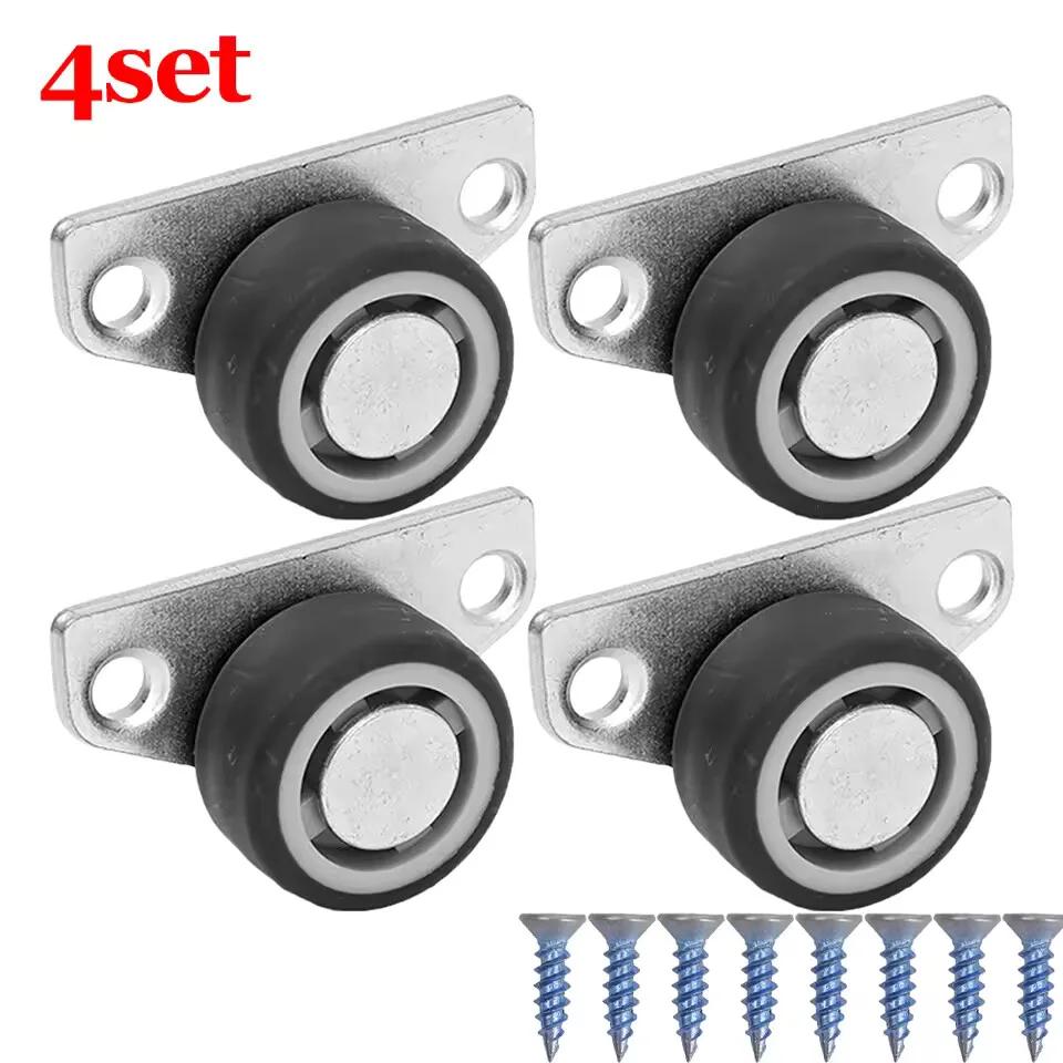 8/1PCS Mini Side Mount Caster Wheels Silent Rubber Furniture Casters Directional Cartwheels For Trolley Drawer Kitchen Cabinets