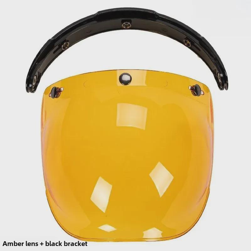 Japanese Three-Button Bubble Lens Motorcycle Helmet
