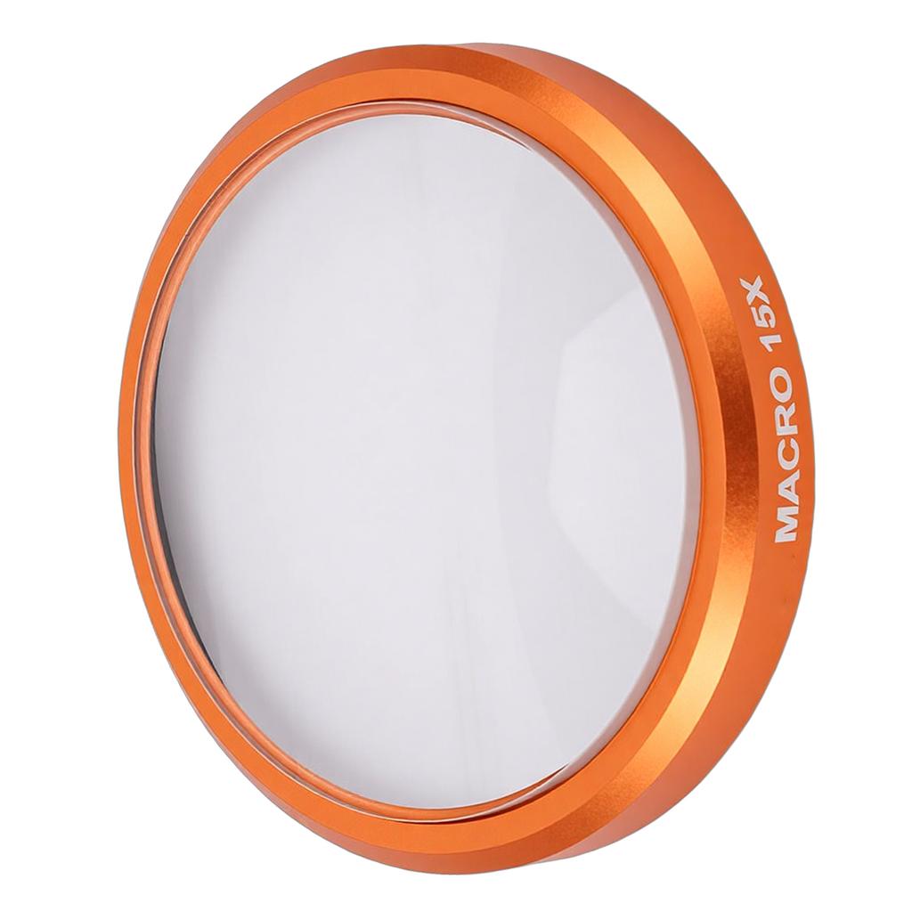 Macro Filter Fit for DJI Action 6 Action Camera Orange Color Aluminum Frame HD Coating Optical Glass 15X Magnification