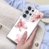 For Samsung Galaxy S21 S23 S24 FE S25 S24 S23 S22 Ultra Plus Laser Phone Case Realistic Lily Flower Print Shockproof Back Covers