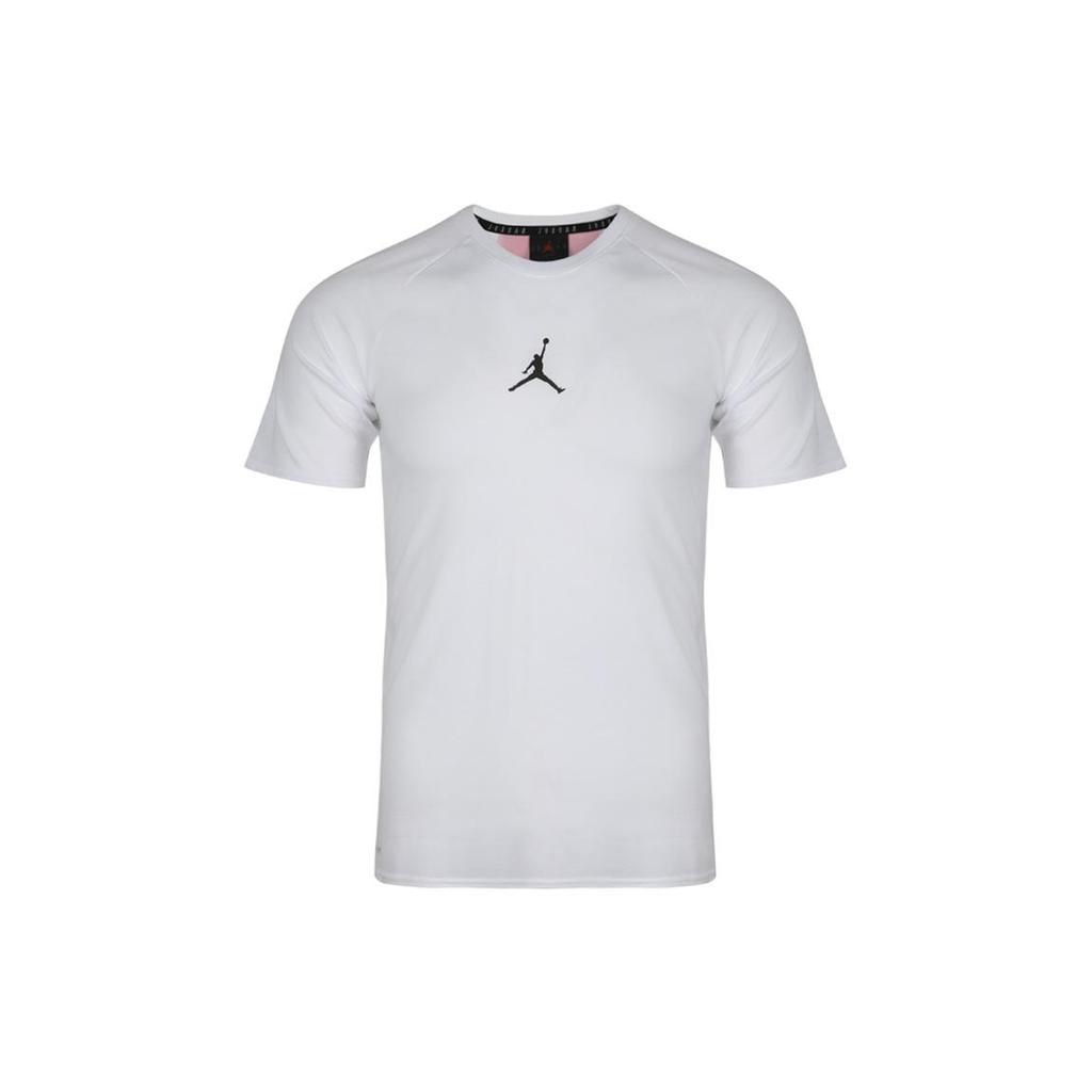 Jordan T Shirts Men's White Crew Neck Moderate Straight Fit 889714-102